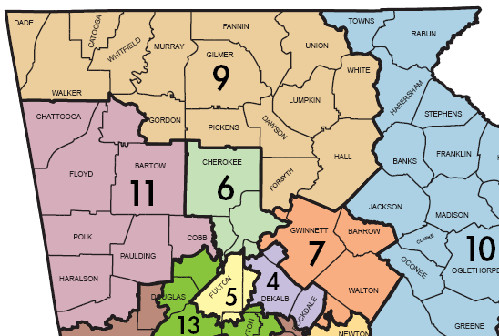 map of Georgia 9th Congressional District